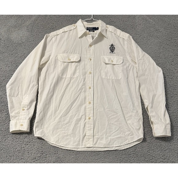 Ralph Lauren Polo Company No.57 "Bleecker" Custom‎ Fit Crest Button Down Size L - Picture 1 of 7